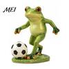 Sports Themed Home Decor Football Player Frog Statue, Cute Garden Whimsical Creative Gift for Lovers Resin Figurine Outdoor Indoor Table Tabletop