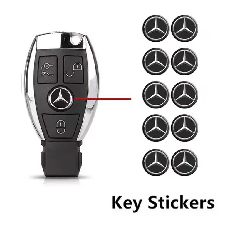 2/5 шт. 14 мм Наклейка-логотип на эмблему автомобильного ключа для Mercedes Benz AMG E C A B Класса GLE GLS CLS GLC CLA GLA GLK GLB W203 W204 W205 W213