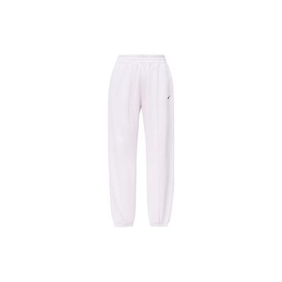Solid Color Logo Print Cuffed Knit Sports Pants Women Bottoms Pink DV7093-511