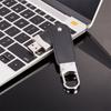 Металлический и кожаный брелок для ключей Поворотный крючок Пряжка USB-флешка Накопитель диск Черный