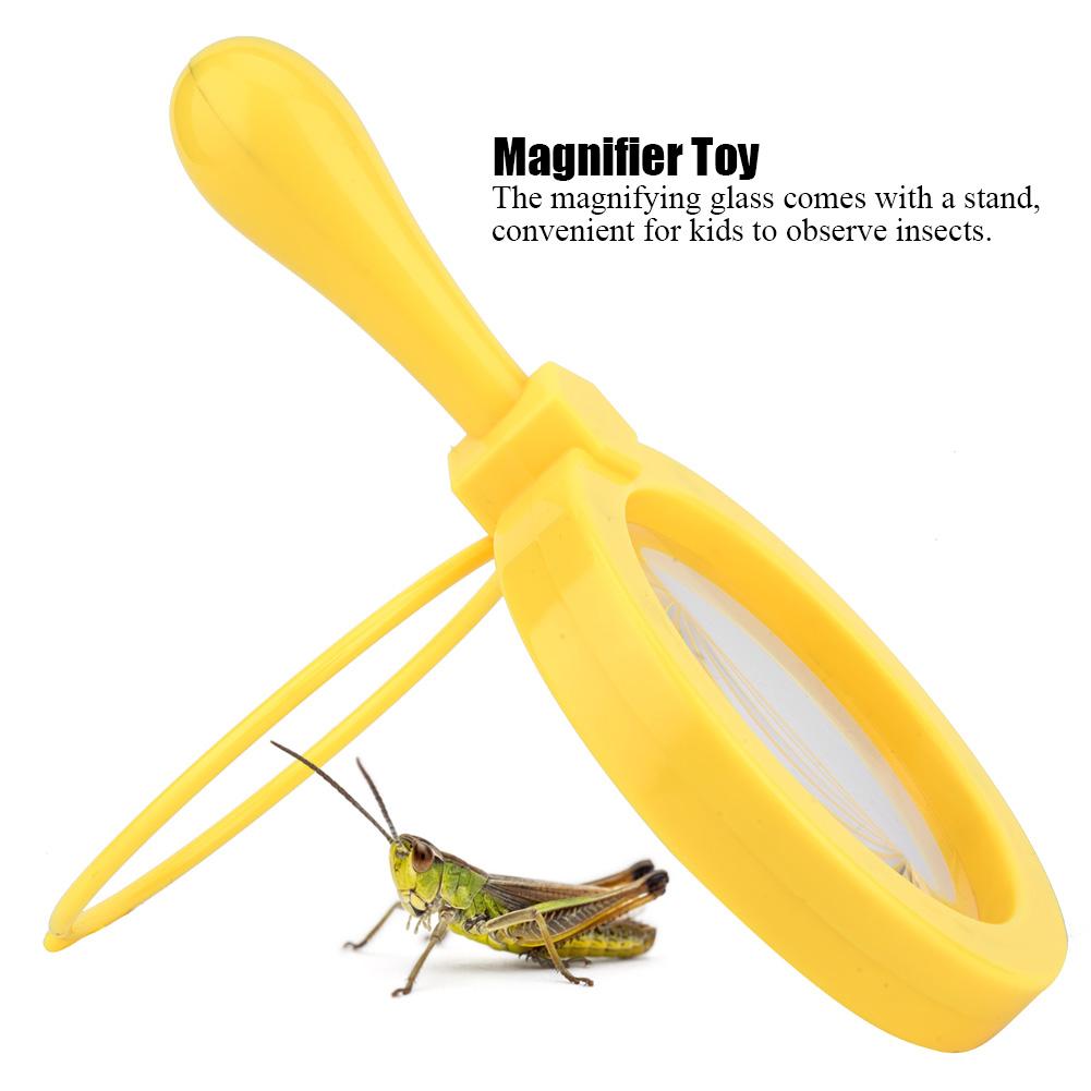Пластиковая ручная детская лупа 3X с подставкой, детские развивающие игрушки