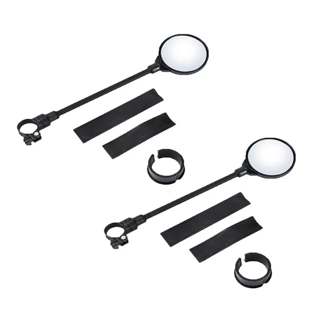 DOMEN Bicycle Rearview Handlebar Mirrors 360 Rotatable for Bike Motorcycle Bendable Hose Adjustable Wide Angle Rear View Mirror