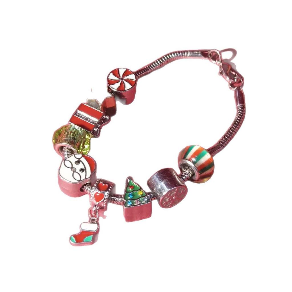 Мультяшный браслет из бусин Санта - Европейские и американские праздничные украшения для женщин