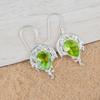 Green Peridot Gemstone 925 Sterling Silver Jewelry Handmade Dangle Earrings1.73" CE-5-3