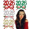 1PC Christmas Glitter Party Glasses Frames with 2026 Designs Decorations Accessories for Christmas Party Favors Holiday Favors