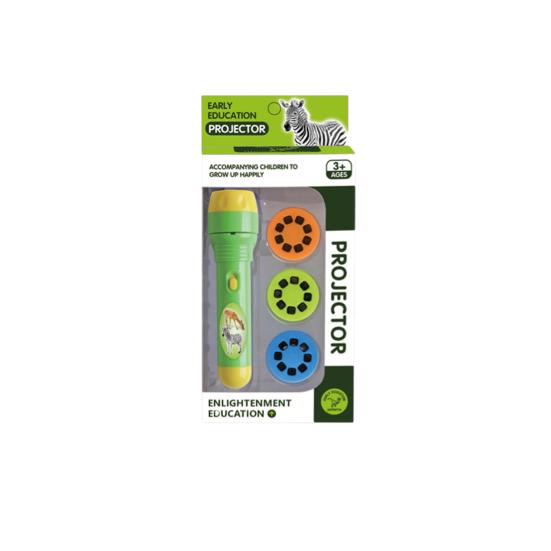 Kids Flashlight Toy with Dinosaur Animal Patterns Slide Projector Educational Fun