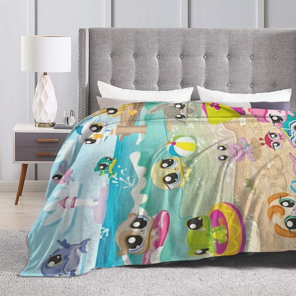 Плед Littlest Pet Shop Очень теплый Уютный Плюшевый Плед-Покрывало Для Ребенка Дивана Кресла Дивана Кровати Фланелевое Покрывало Постельное Белье