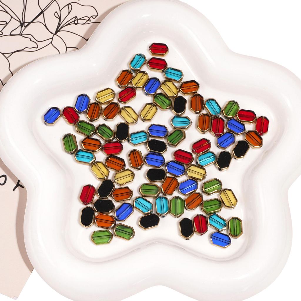 5-10 шт. Стеклянные золотые бусины прямоугольной формы, хрустальные бусины для DIY браслета, ожерелья, изготовления ювелирных изделий, украшения