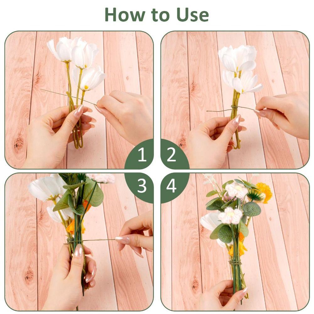 Стебель искусственного цветка, обернутый бумагой, 40 см, проволочный стебель, аксессуары для 100 шт., материал для DIY-цветоводства