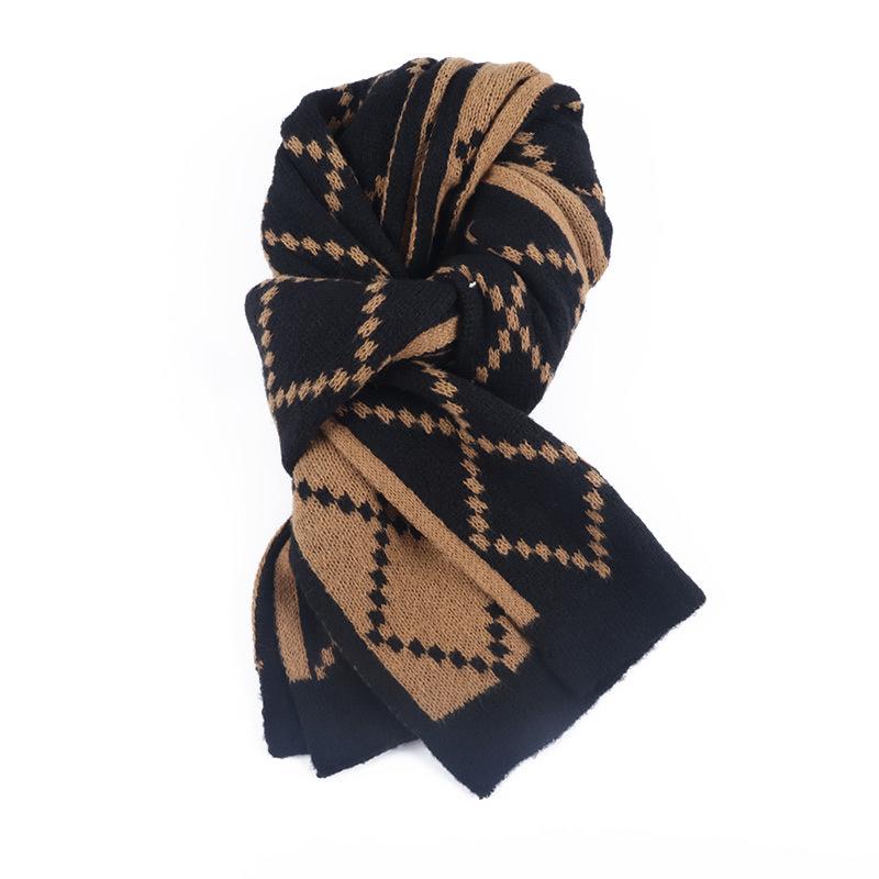 Шарф в клетку винного цвета: Теплая, универсальная шаль для осени/зимы, корейский стиль, имитация кашемира.