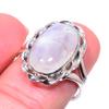 Natural Rainbow Moon Stone Gemstone 925 Solid Sterling Silver Ring Size 7.5 K5S23