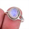 Natural Rainbow Moonstone Gemstone Handmade 925 Solid Silver Gift Ring S.8 T3b09