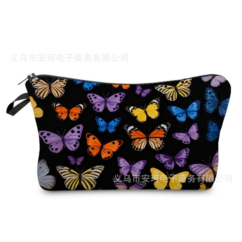 Butterfly printing makeup bag, nail polish storage bag, washable toilet bag for daily travel