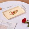 Luxury Porcelain Square Tray Floral Ceramic Plate for Cake, Fruit Tea Party