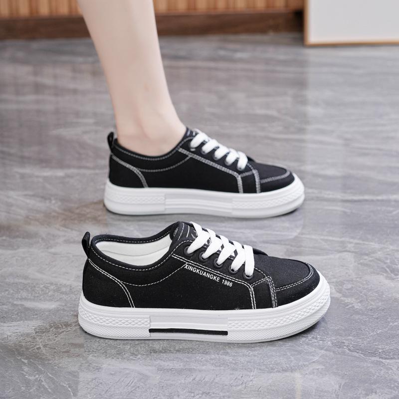 2025 Women Fabric Casual Shoes Trend Spring Autumn All-match Women Platform Sneakers Simple Breathable Flats Canvas Shoes Mujer