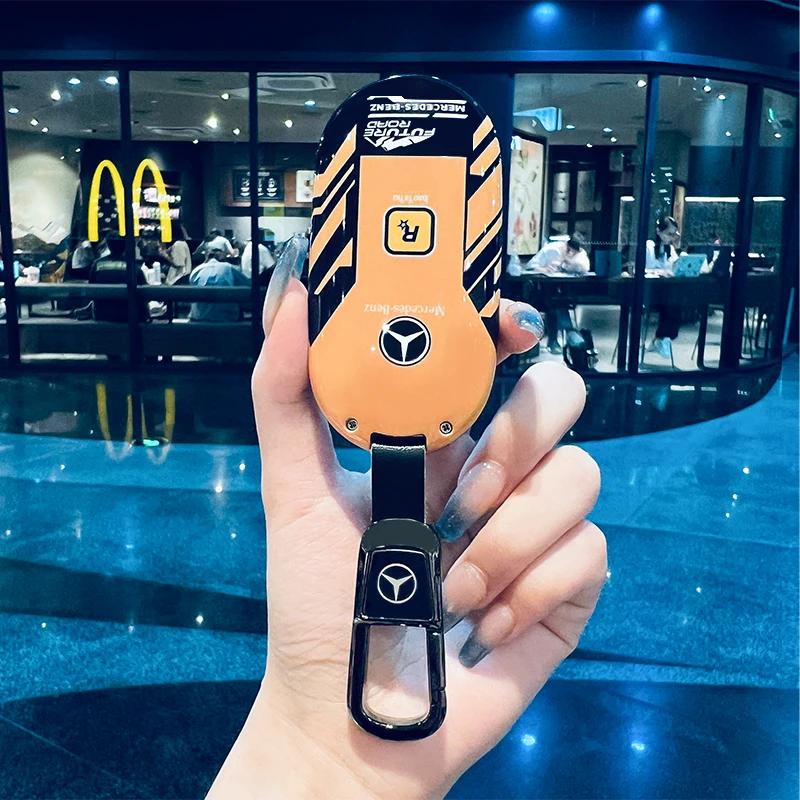 SFX1 Car Key Case Cover for Mercedes Benz 2022 C S Class W206 W223 S350 C260 C300 S400 S450 S500 TPU Shell Fob Holder Protector