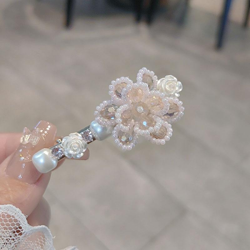 Exquisite Sweet Cool Crystal Zircon Hair Clip for Women with A Small Niche Design Side Clip Headpiece