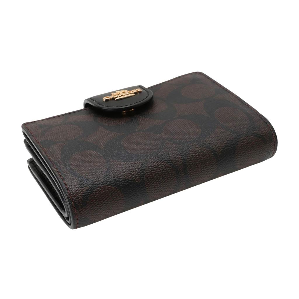 Outlet OUTLET Bifold Wallet C0082 IMAA8 Signature Canvas Brown [Coach] Brown/Black Black/Gold [Item]