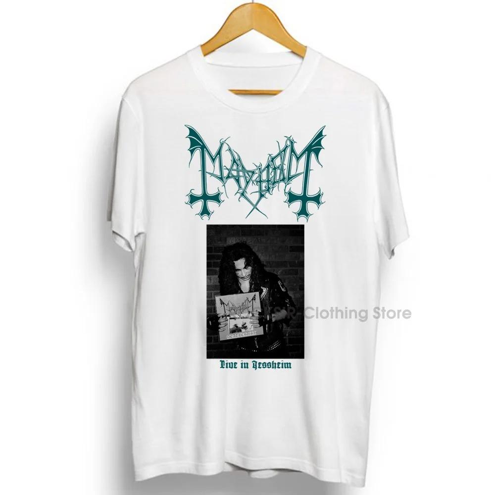 Рэпер Mayhem Death Metal Крутая футболка Мужская Женская Футболки Оверсайз 2022 Лето Короткий Рукав Мода Хлопковые Футболки Топы XS-3XL