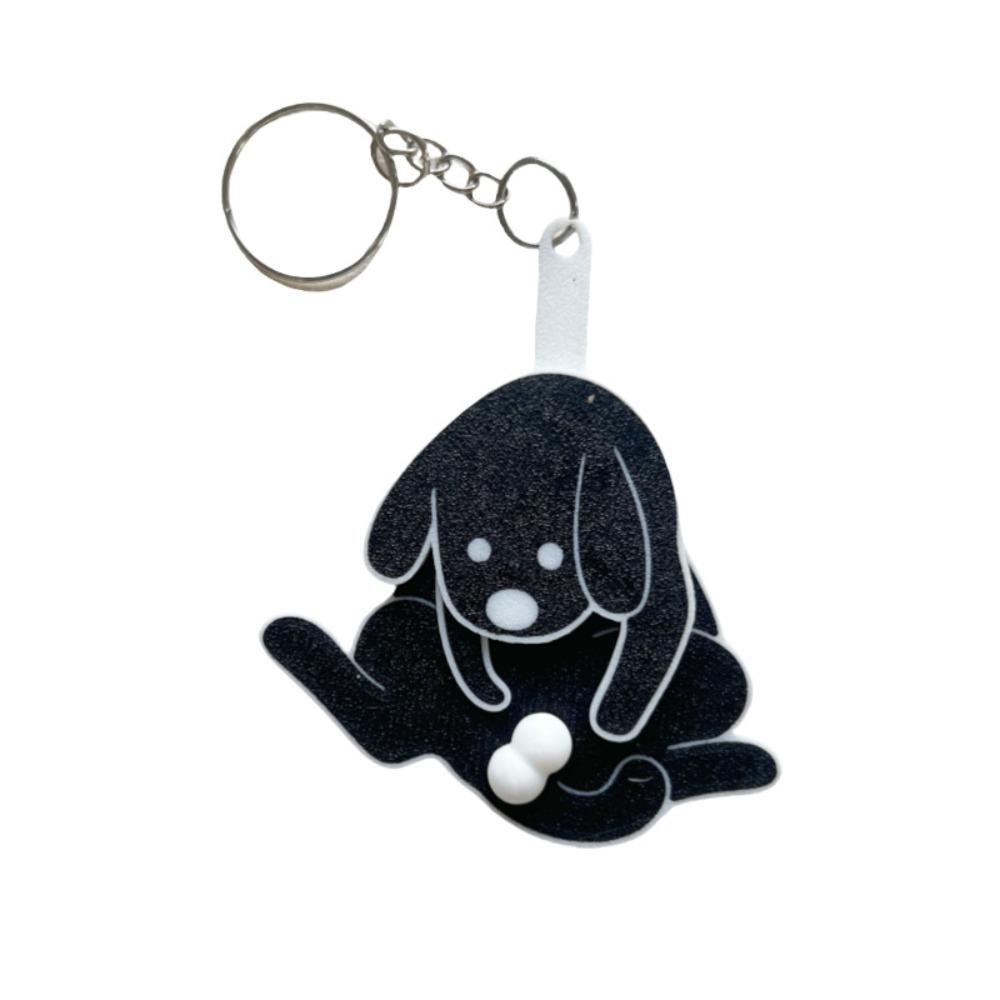 Exquisite Pull Play Egg Dog Keychain Pull Play Jewelry Keychain Trick Cat Bag Pendant  Women Men
