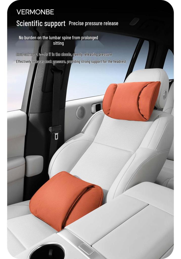 Compatible Headrest and Lumbar Support Cushion for BMW Mini Countryman/One/F54F60 - Neck Protection Pillow