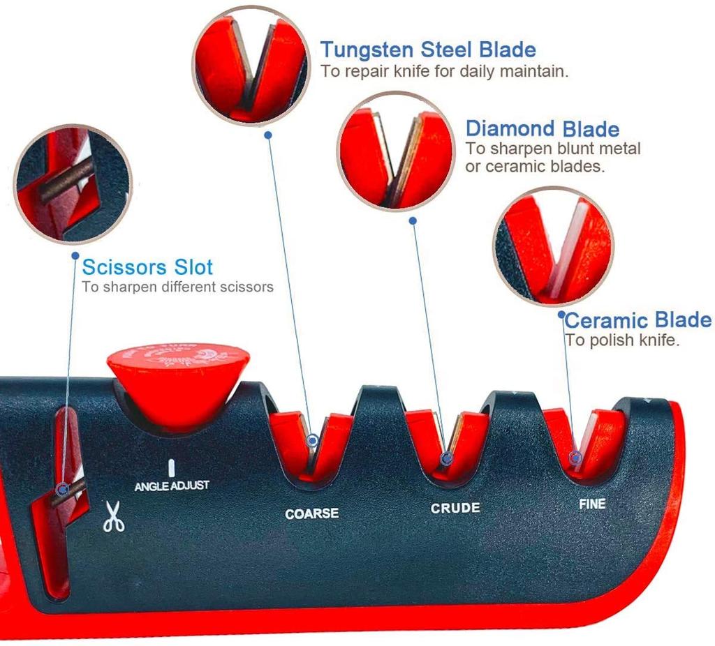 4-в-1 точилка для ножей с регулируемым углом наклона профессиональная кухонная точилка ножницы точилка для ножей точильный камень инструмент