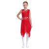 Girls Sleeveless Spandex Mesh Criss Cross Hollow Backless Dance Dress