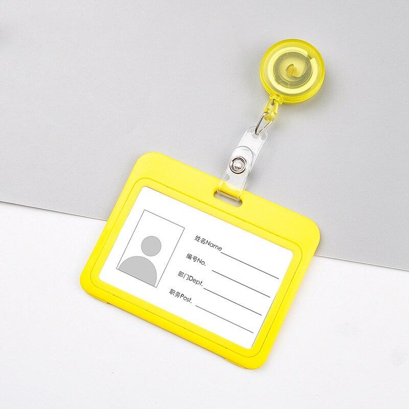 1PCS Plastic Card Cover Bags Women Men Student Bus Card Retractable Pull Badge Holder Business Credit Cards Bank ID Card Case