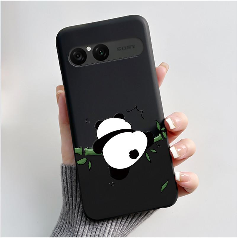 Cute Case For Sony Xperia 10 VII Fundas Capa Printing Shell Protective Cover Soft Silicone Cartoon Black Casing Coque
