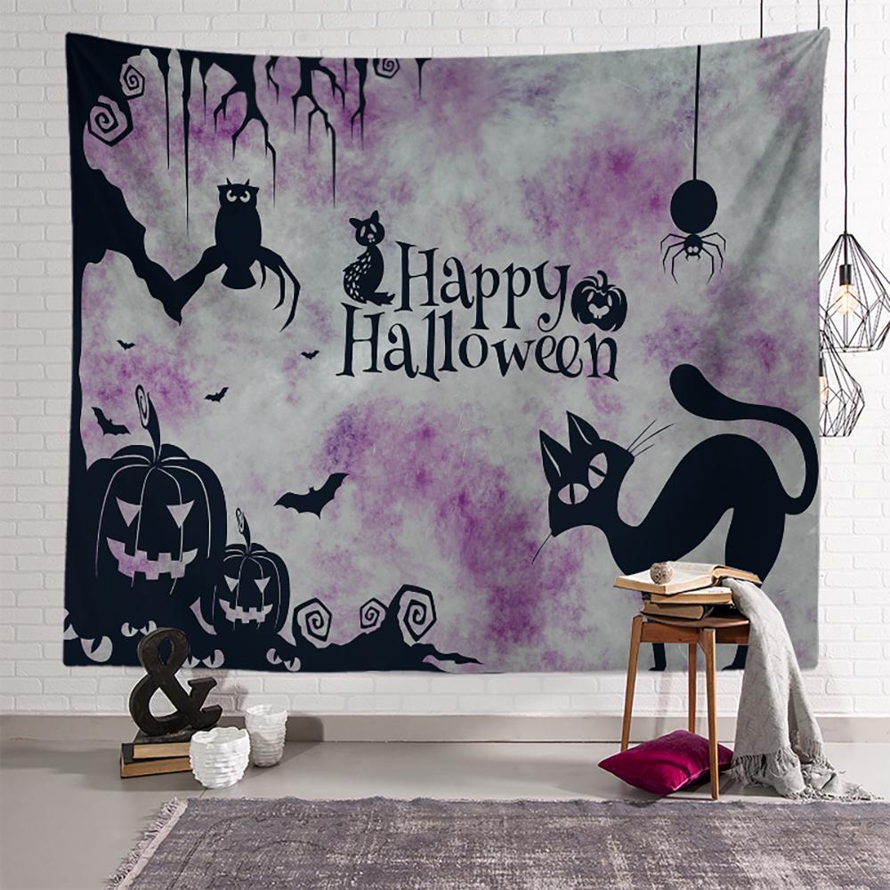 Хэллоуин страшная тыква ведьма летучая мышь принт гобелен потолок дома гостиная спальня настенный декор 230x180 см