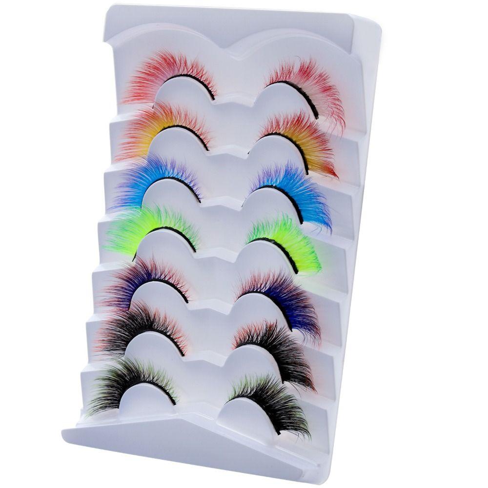 for Halloween Masquerade Party False Eyelashes Cat Eye Lashes Colored Lashes Fake Eyelashes