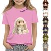 Детская модная повседневная футболка с коротким рукавом и принтом пасхального кролика, с круглым вырезом и коротким рукавом