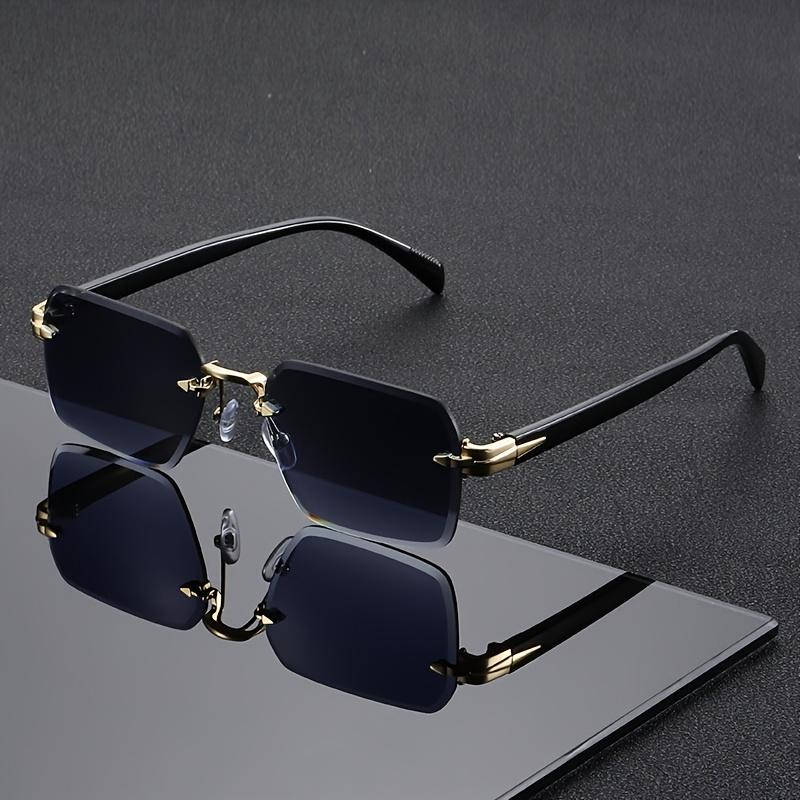European and American Fashionable Frameless Square Glasses with Multi Colored Cut Edge Design, Suitable for Both Men and Women for Party Photography