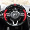 Ручная строчка Кожа замша Спортивный стиль Чехол на руль автомобиля Для Mazda 6 Atenza 2017 Mazda 3 Axela 2017-