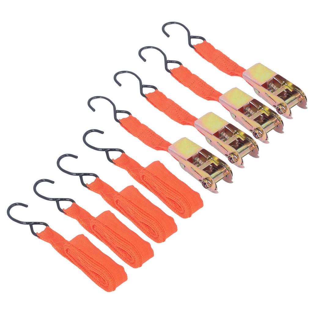 4 шт. ремни с храповым механизмом для крепления мотоцикла, автомобиля, набор пряжек, длина 15 дюймов, ширина 25 мм, оранжевые