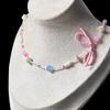 2026 Trendy Handmade Beaded Colorful acrylic Bowknot Star Pendant Necklace For Women Summer Y2k Sweet Aesthetic Neck Jewelry