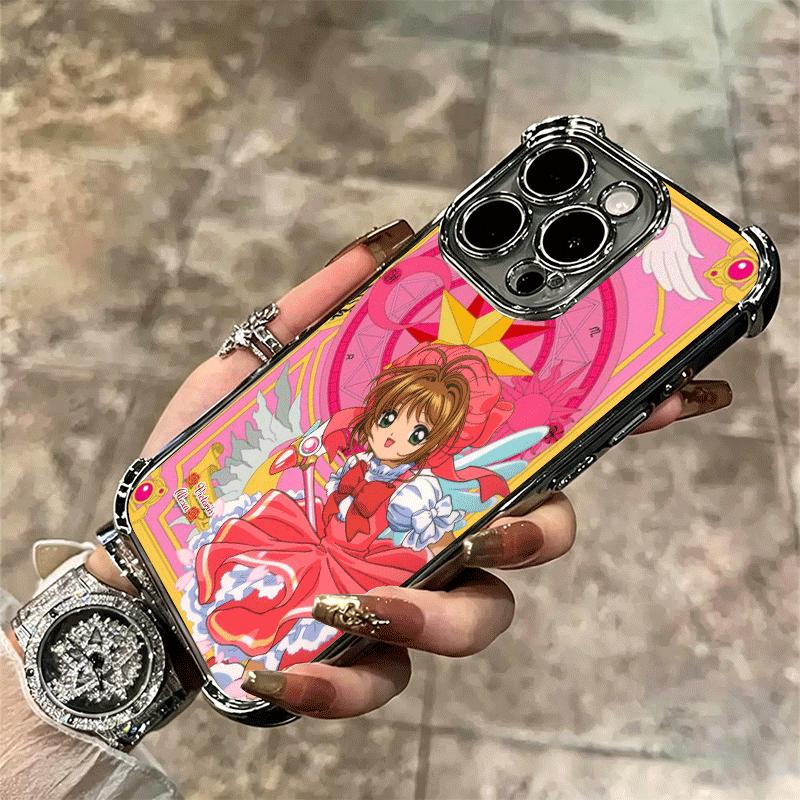 Cardcaptor Sakura Милая Девочка Мягкий Чехол Для Телефона Для iPhone 15 16 17 Air 14 Pro Max 16E Plus 13 12 Mini Покрытие Противоударные Fundas