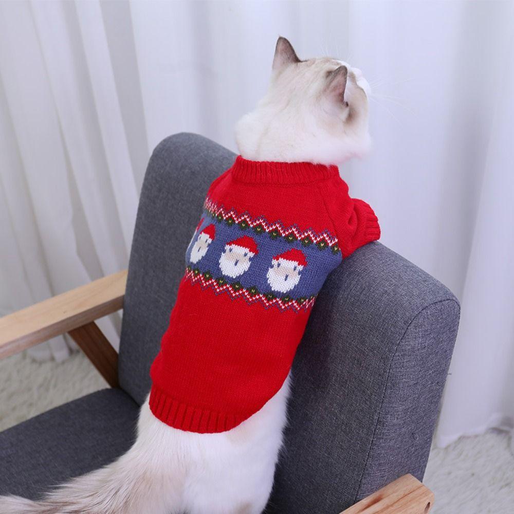 Knitwear Pet Sweater Puppy Pet Turtleneck High Quality Cat Clothes  Christmas Decoration
