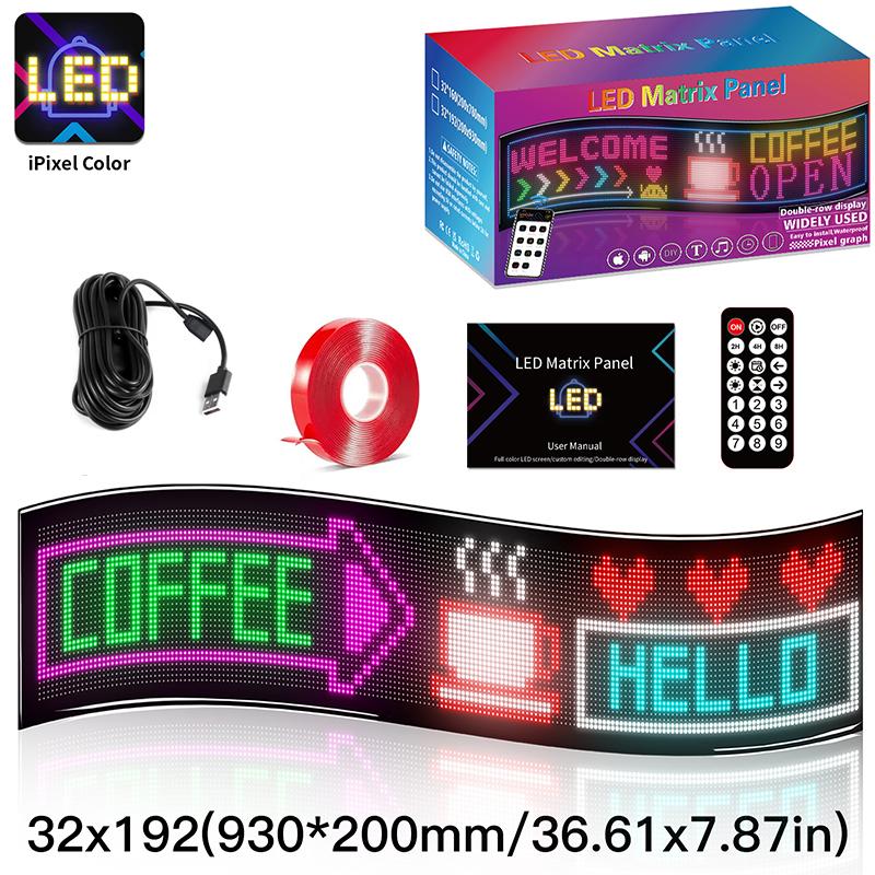 Светодиодный гибкий экран Рекламные щиты Управление через приложение Двухрядный дисплей Текст Шаблон Свободная комбинация Реклама на автомобиле Витрина магазина Наружная