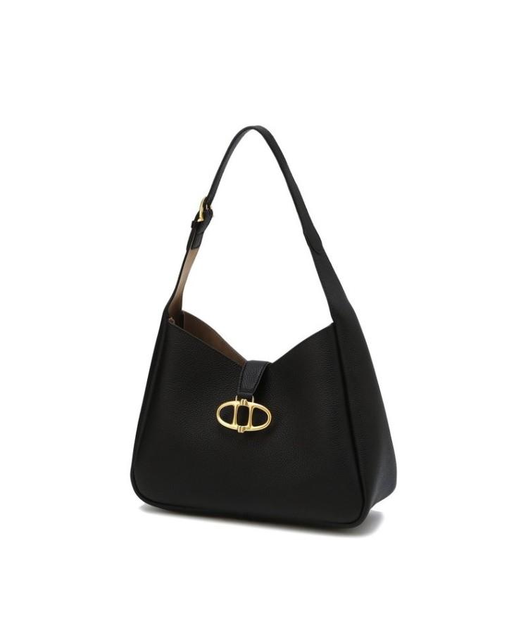 Athe Vanessabruno [Maron] Black Shrunken Leather Hobo Bag M Aaba6E407Bk