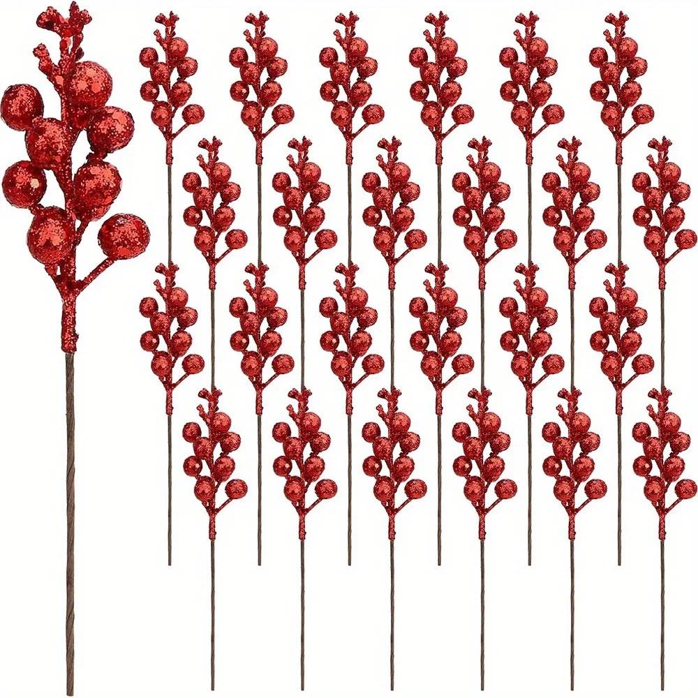 10pcs Christmas Decoration Artificial Berry Bouquet Xmas Tree Ornaments for Home Decor New Year 2026 Party Supplies Accessoriees