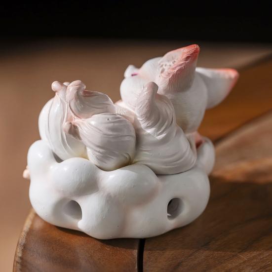 Nine-tailed Fox Incense Burner Decoration Chinese Style Vintage Fox Resin