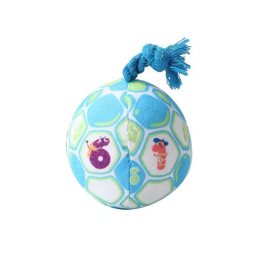 Interactive Ball Dog Toy for Aggressive Chewers Training Decompress Bite Resistant Plush Handle Dog Toys with Bells Pet Supplies