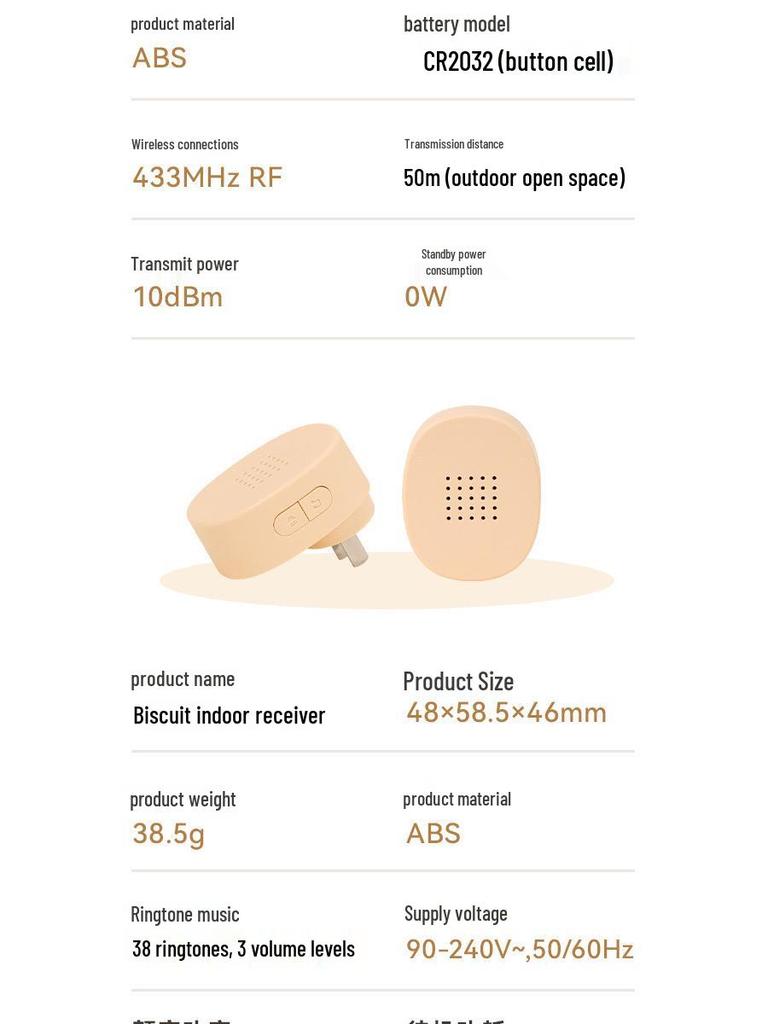 Nordic Cute Wireless Doorbell for Bedroom and Main Door - Lucy & Pete Design