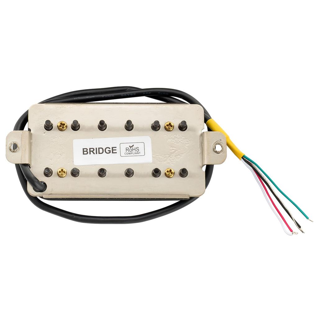 Musiclily Звукосниматель Humbucker Pro Alnico 6 Без Крышки Регулируемый Шестигранный Полюс Бридж PU для Электрогитары Черный HH-HEXA,