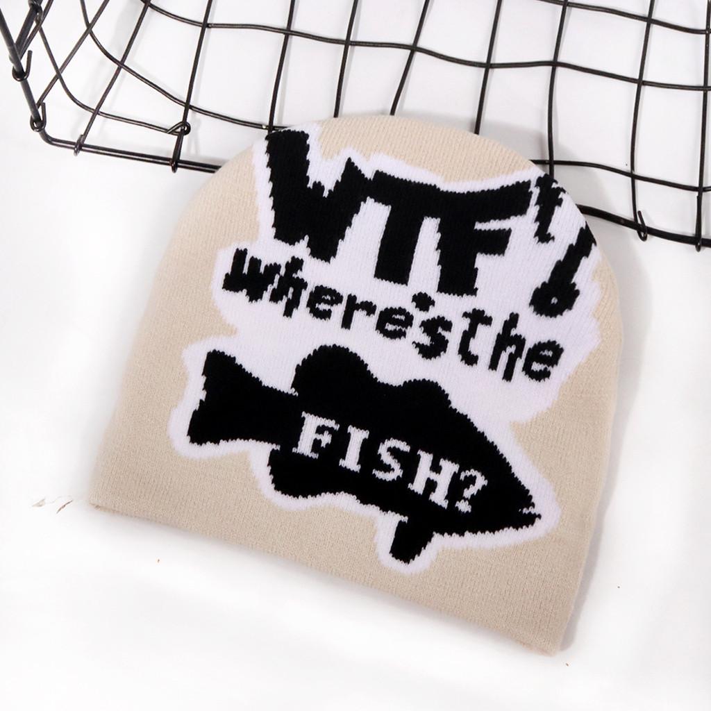 Fashion Color Blocked Letter Pattern Neutral Casual Warm Knitted Hat For Unisex Daily Fashion