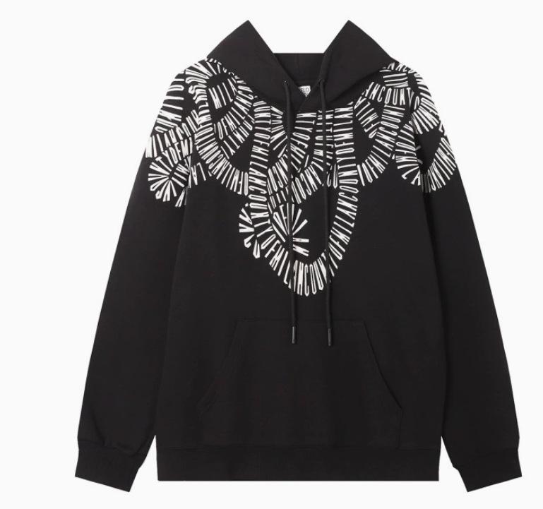 Модный Худи с Пернатыми Крыльями Marcelo: Многоцветная толстовка с фантомными крыльями, унисекс, с круглым вырезом, дизайн с молнией и змеей.