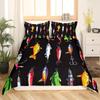Erosebridal Ice Hockey Bedding Set Twin Hockey Player Duvet Cover for Kids Boys Girls Teens Juvenile Sports Game Comforter Cover Set Soft Mi