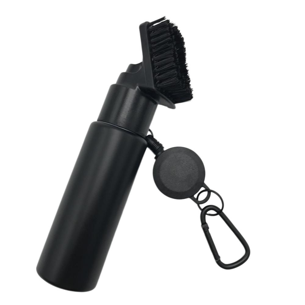 New Black Golf Water Spray Brush Cleaning Brush 120ml Water with Stiff Nylon Bristles and Retractable Pull Ring