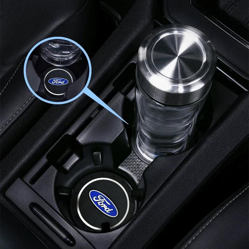 2025 New Car Coaster Water Cup Bottle Holder Anti-slip Pad Mat For Ford Ecosport Edge Figo Flex Focus Fusion Fiesta Accessories